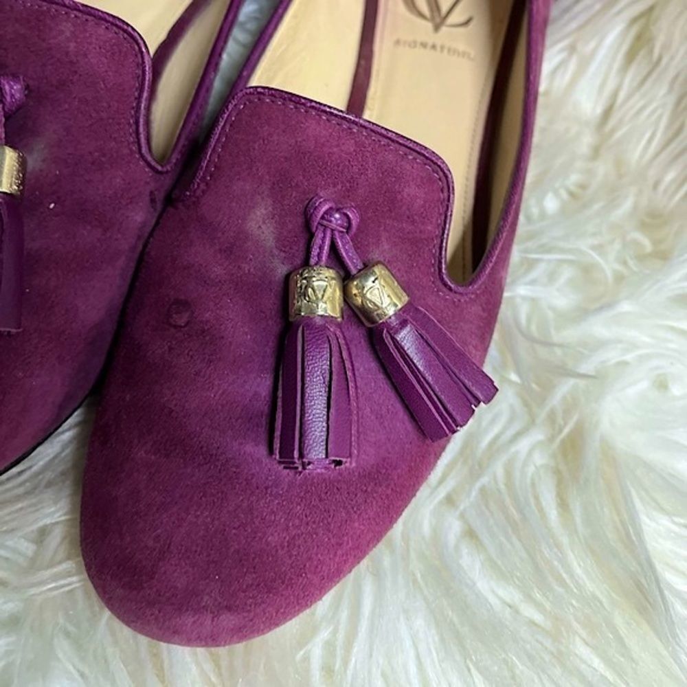Vero Cuoio Purple Red Suede Slip On Flats with Tasle​​​ - Picture 7 of 15